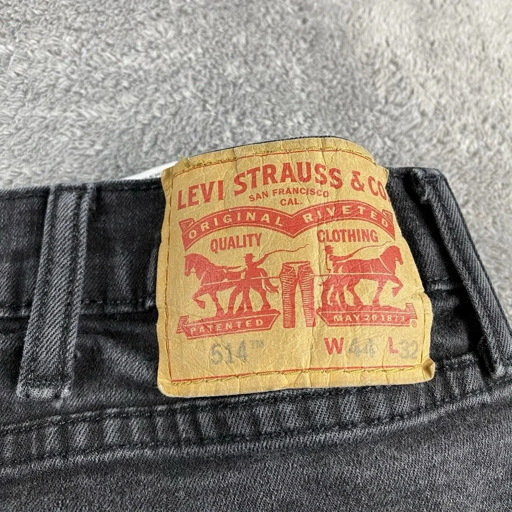 Levis 514 Straight Jeans Mens 40x28.5 Black Mid‎ Rise